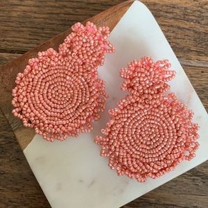 Blush Beaded Statement Earrings